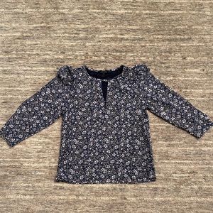 Blue Blouse with Flowers